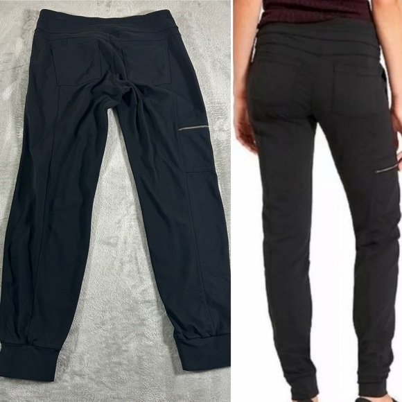 ATHLETA Metro Joggers Black Size Small Nylon Spandex Zipper Pockets Drawstring - Picture 5 of 12
